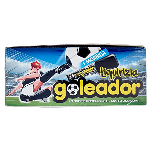 Goleador Liquirizia, Doppia Caramella Gommosa, Senza Glutine, Idee Regalo per Compleanni e Feste, Confezione da 200 monopezzi