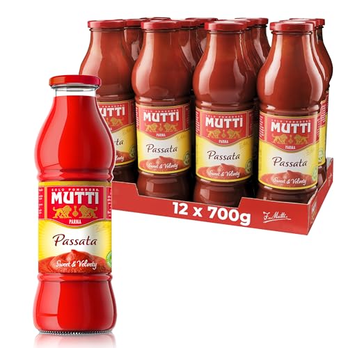 Mutti passata di pomodoro confezione da 12 barattoli in vetro da 700 grammi ciascuno (1000042925)