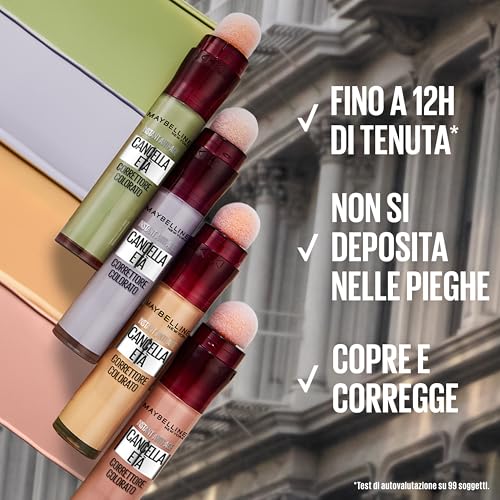 Maybelline New York Correttore Multi-Uso, Idratante e con Coprenza Modulabile, Imperfezioni e Occhiaie Coperte, Con Bacche di Goji e Haloxyl, Cancella Età, Tonalità: 00 Ivory, 6,8 ml