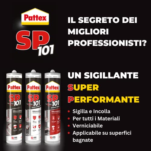 Pattex Sigillante Polimerico SP101, Sigilla e Incolla, Multimateriale, Elevate Prestazioni, Aderisce su Superfici Umide, Resiste ai Raggi UV e Intemperie, Sigillante Grigio, Cartuccia da 280 ml