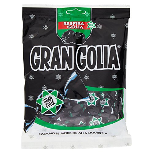 Golia Gran Golia Caramelle Gommose Morbide al Gusto di Liquirizia, Formato Scorta da 9 Buste da 180 gr Ciascuna