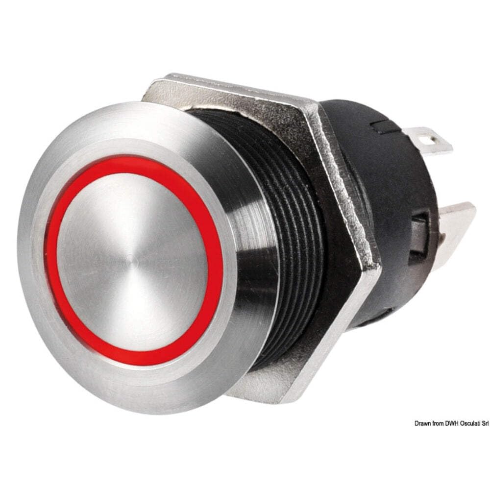 OSCULATI Interruttore Flat Inox (ON)-off 24 V Rosso
