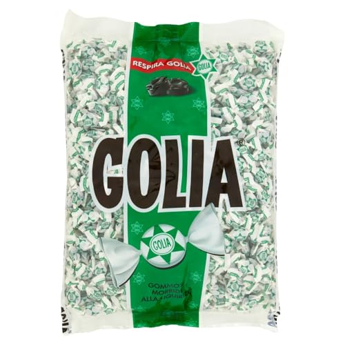 Golia Farfallina, Caramelle Morbide al Gusto Liquirizia, Caramella impacchettata Singolarmente, Monopezzi, Confezione da 1000g