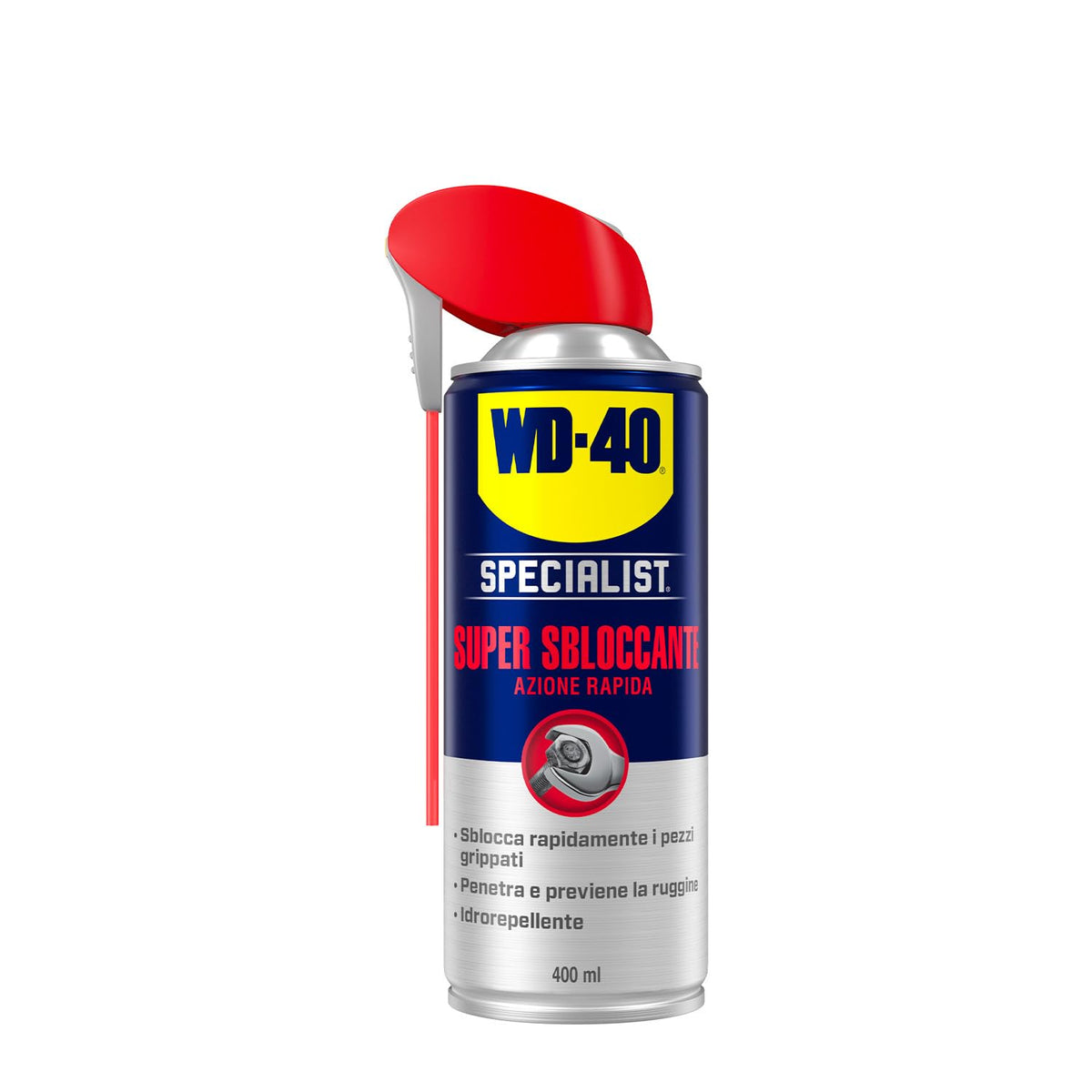 WD-40 - Specialist - Super Sbloccante - Azione Rapida - Ideale per grippaggio e ossidazione - Idrorepellente per prevenire la ruggine - Spray Doppia Posizione - Per tutti i metalli - NSF H2-400ml