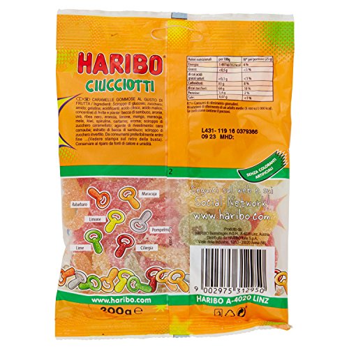 Haribo Ciucciotti Frizzanti Caramelle - Pacco da 12 x 200 g
