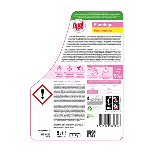 Dual Power Detersivo Lavatrice e a Mano per Bianchi e Colorati - Rimuove le Macchie più Difficili - per 100 Lavaggi