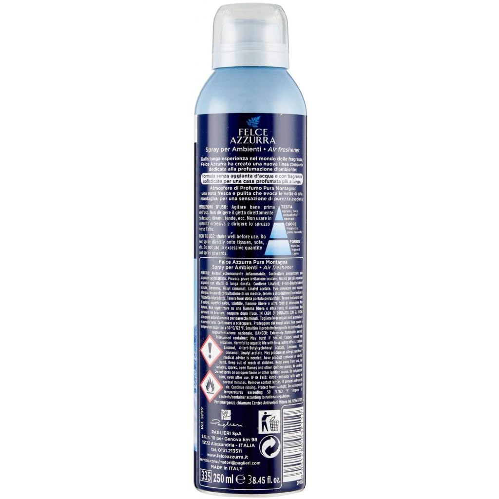 Felce Azzurra Pura Montagna - Deodorante Ambienti, 24 confezioni da 250 ml