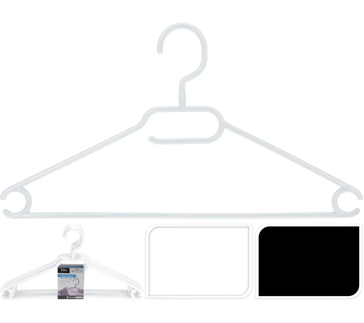 Storage Solutions Appendiabiti in plastica, 10 pezzi, bianco