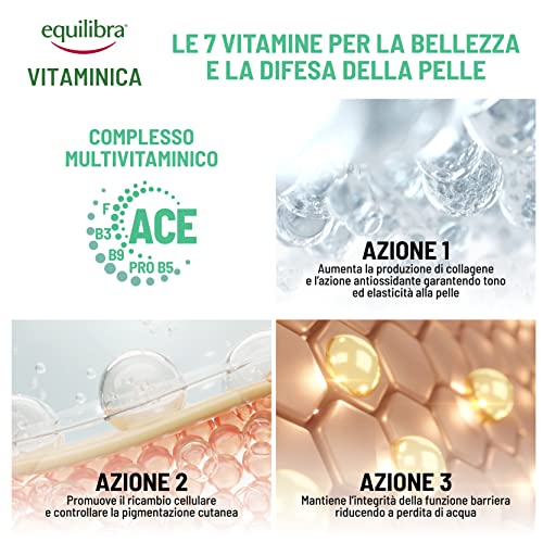 Equilibra Viso, Vitaminica, Ampolle Vitaminiche Ricostituenti, Siero Viso con Complesso Multivitaminico, Ceramidi Vegetali e Fitosfingosine, Azione Ricostituente, 7x2,5 ml