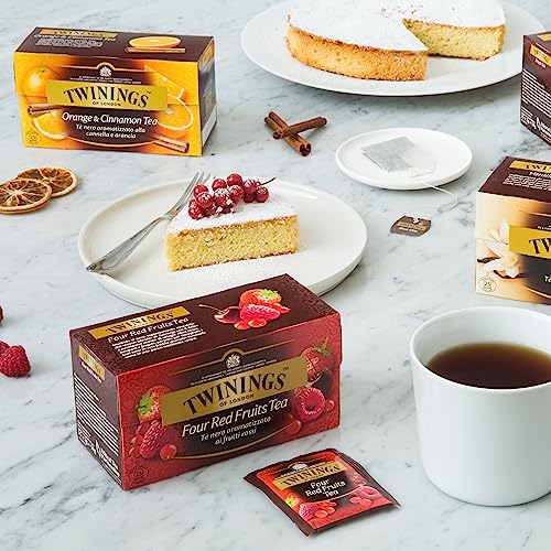 Twinings, Tè Nero Aromatizzato all'Arancia e Cannella, Sapore Avvolgente, con Caffeina, Infusi e Tisane, Confezione da 25 Filtri