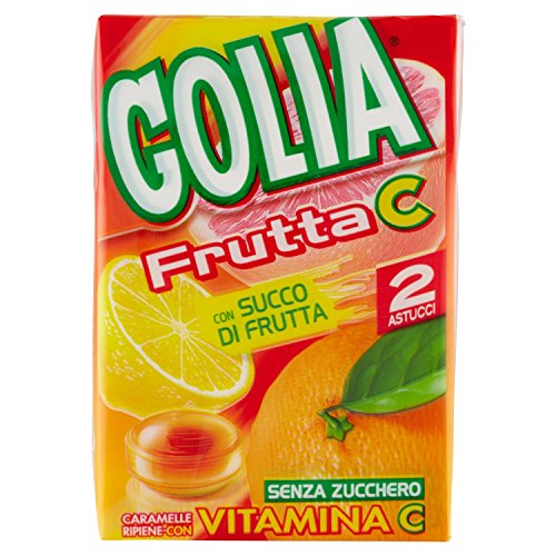 Golia Frutta C Caramelle Ripieni con Vitamina C, Confezione da 2 x 46g