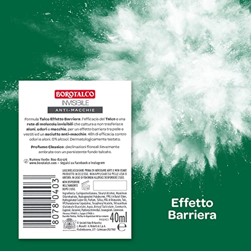 Borotalco, Deodorante Stick, Formula Senza Alcool - Formato da 40 ml