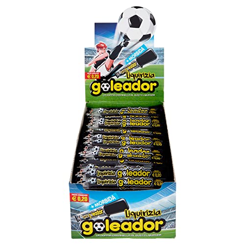Goleador Liquirizia, Doppia Caramella Gommosa, Senza Glutine, Idee Regalo per Compleanni e Feste, Confezione da 200 monopezzi