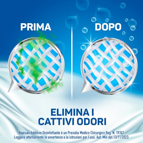 Napisan Additivo Disinfettante Lavatrice Freschezza di Lavanda, Confezione da 1 Litro di Additivo Liquido per Lavatrice, Contro i Batteri e i Cattivi Odori
