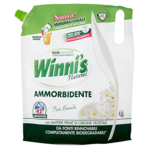 Winni's - Ammorbidente Ipoallergenico, Profumo Fiori Bianchi - 4 buste da 1470 ml [5880 ml]