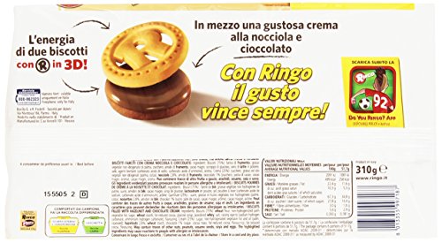 Pavesi - Ringo Nocciola e Choco - 3 confezioni da 6 porzioni [18 porzioni, 930 g]