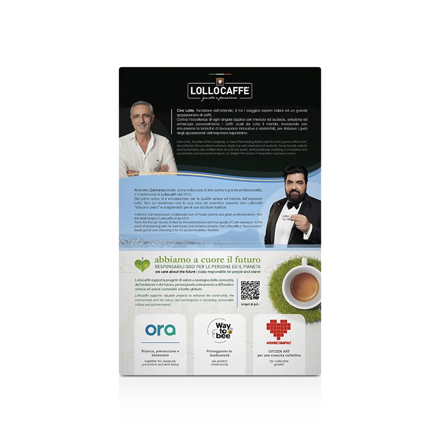 Lollo Caffè Passione Espresso, Miscela Oro - Arabica - 100 Capsule - Compatibili con le Macchine ad uso domestico Nespresso*