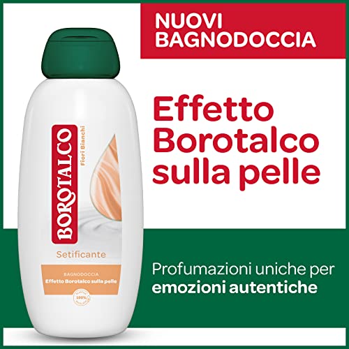 Borotalco Bagnodoccia Rinfrescante Muschio Bianco, Bagnoschiuma Corpo, Formula Rinfrescante, Freschezza Avvolgente, Effetto Borotalco sulla Pelle, Dermatologicamente Testato, Flacone da 600 ml