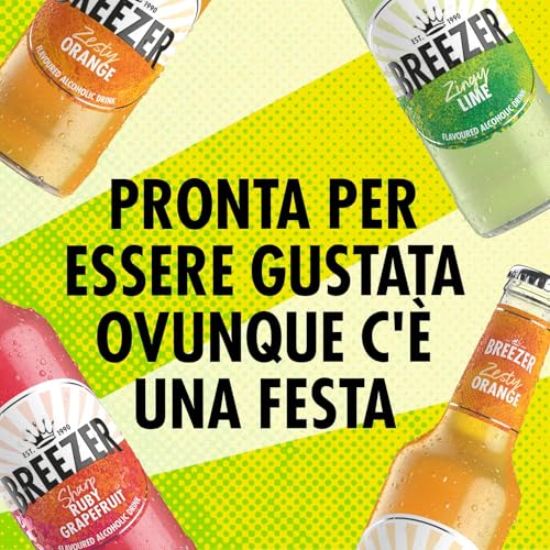 Drink alcolico BREEZER al gusto Lime, vol. 4%, 24 x 27,5 cl / 275 ml, Drink alcolico premiscelato e pronto da bere in bottiglia