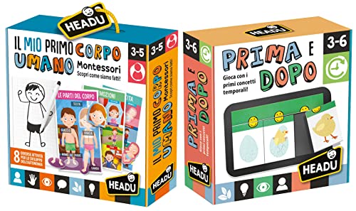 Headu Primo Corpo Umano Montessori, Multicolore, IT28108