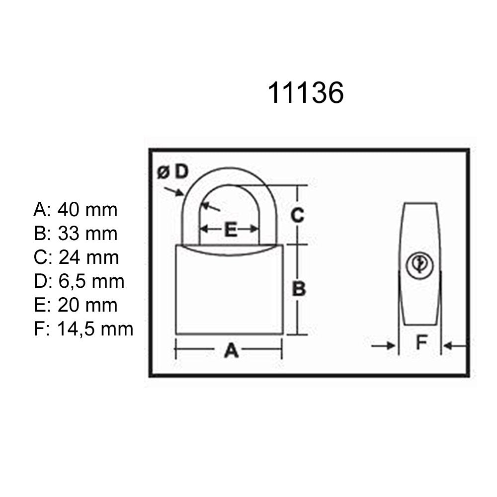 Lucchetto in stile marinaro SEALOCK l 40 mm x H 23,5 mm
