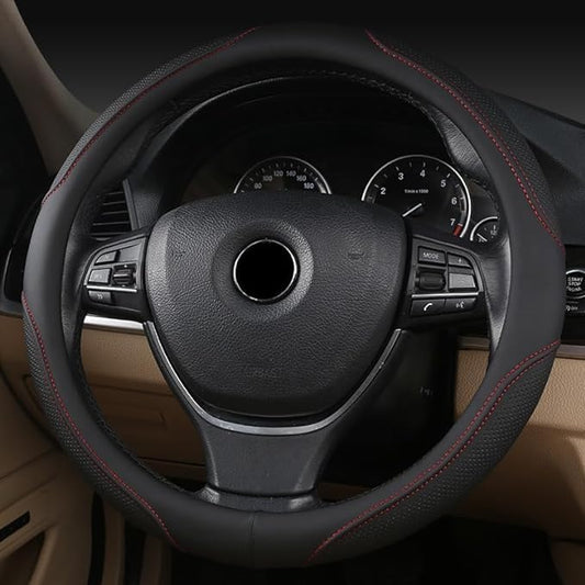 CG94 COPRIVOLANTE UNIVERSALE IN TPE ROAD NERO CON RICAMO ROSSO 37/39 CM