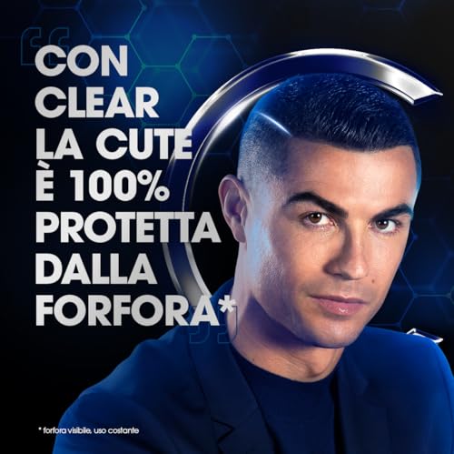 Clear Shampoo Extra Freschezza 24h, Shampoo Antiforfora con Niacinamide e Mentolo, Dona una Sensazione di Freschezza, Shampoo Uomo, Fino a 100% Protezione dalla Forfora*, Formato 225ml