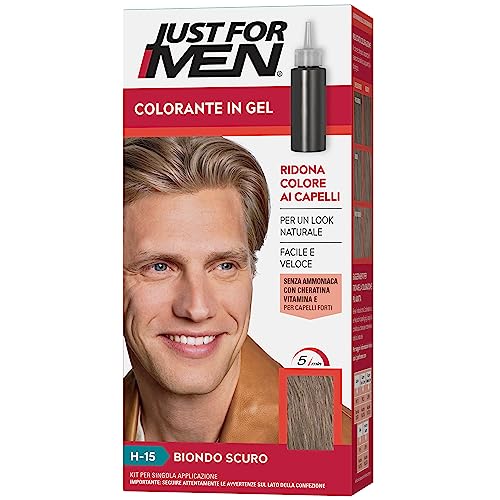Just For Men Colorante in Gel, Tinta Capelli Uomo, Colore Castano