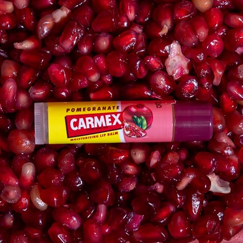 CARMEX Pomegranate SPF15 Lip Balm stick (4.25g) Antioxidant, Vitamin E, and soothing Aloe vera, Ultra Moisturising.