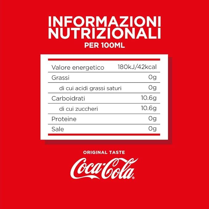 Coca-Cola Original Taste – 6 Bottiglie da 1 L,  bottiglia PET 100%