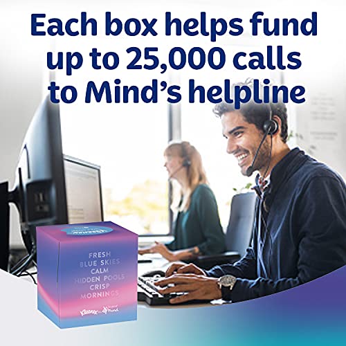Kleenex Fazzoletti della collezione Take a Moment - 12 scatole cubiche per fazzoletti - In Aid of Mind - Contiene 4 motivi diversi