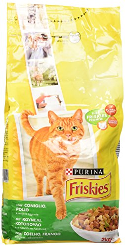 PURINA FRISKIES 5 Promesse Crocchette per Gatti Adulti con Coniglio, Pollo e Verdure Aggiunte Sacco da 2kg
