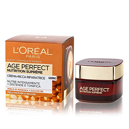 L'Oréal Paris Age Perfect Nutrition Supreme Crema Viso Antirughe Riparatrice Giorno, Pelli Mature Secche, 50 ml