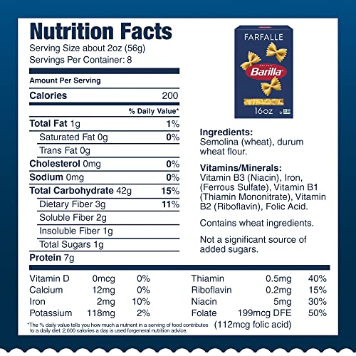 Barilla Pasta, Farfalle, 16 Ounce (Pack of 12)