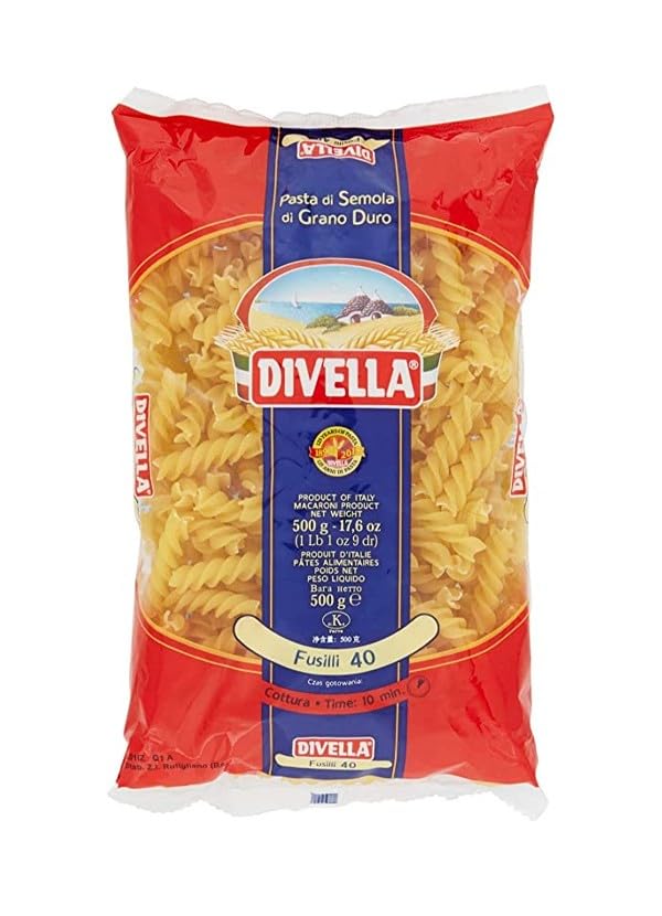 DIVELLA PASTA DI SEMOLA DI GRANO DURO FUSILLI 40 GR 500 X 24
