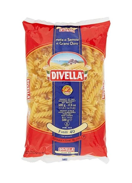 DIVELLA PASTA DI SEMOLA DI GRANO DURO FUSILLI 40 GR 500 X 24