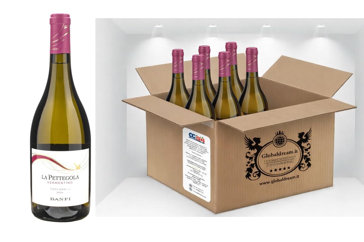 CG94 - La Pettegola Vermentino Toscana IGT 2025, Vino Bianco Italiano, Confezione Global Dream da 6 Bottiglie da 750ml