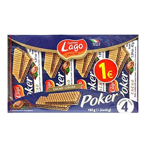 LAGO, Poker, Wafer con Crema e 3 Strati Friabili di Wafer