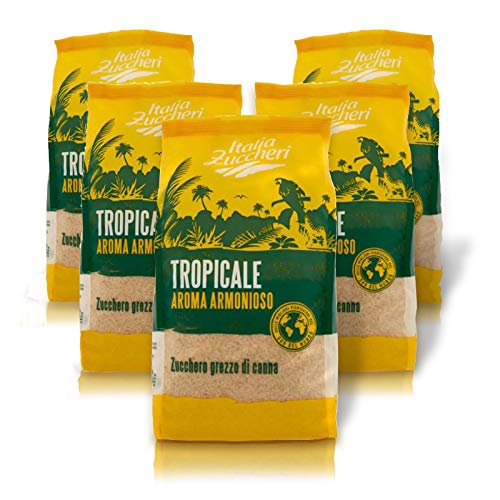 ZUCCHERO DI CANNA GREZZO ITALIA ZUCCHERI CONFEZIONE CONTENENTE 5 PACCHI DA KG 1