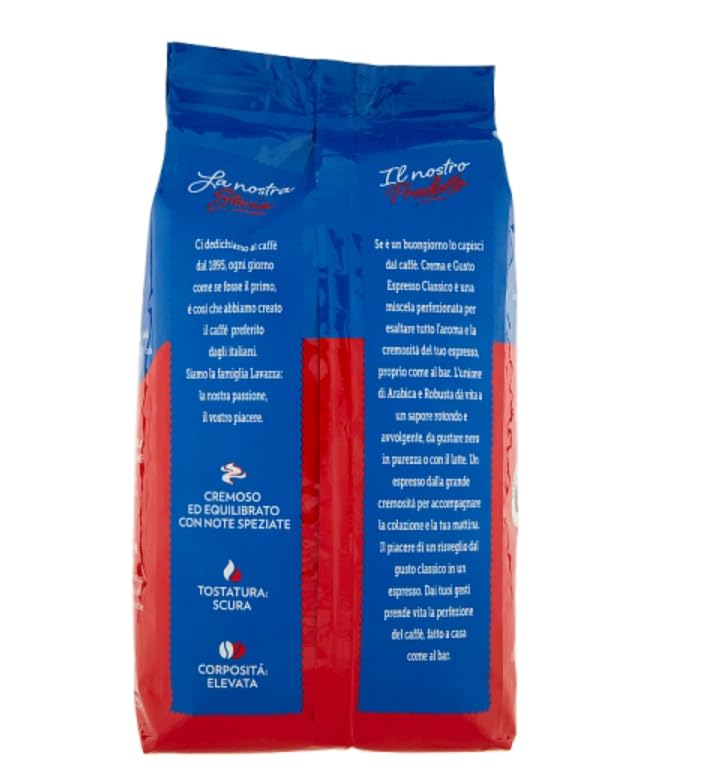 Lavazza Caffè In Graniper Macchina Espresso Crema E Gusto Classico, 1Kg