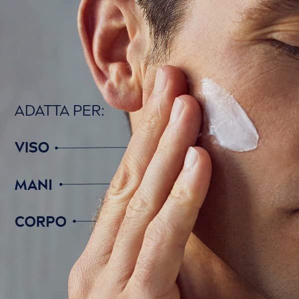 NIVEA MEN Creme Crema Idratante Uomo da 75 ml, Crema Multiuso per Corpo, Mani e Viso a Rapido Assorbimento, Crema Idratante Appositamente Studiata per la Pelle dell'Uomo