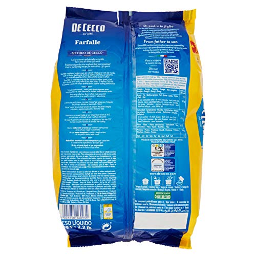 De Cecco - Farfalle - 2 pezzi da 1 kg [2 kg]