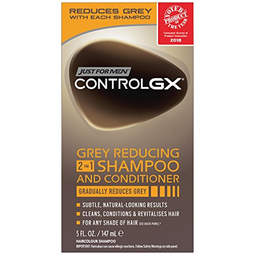 Just For Men Control Gx - Shampoo + balsamo 2 in 1, da uomo, riduce i capelli grigi (147 ml)
