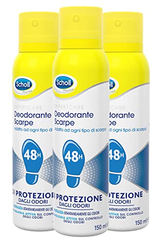 Scholl Spray Deodorante per Scarpe 150 ml, Elimina Cattivi Odori
