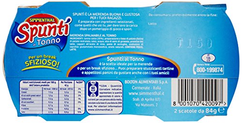 Spuntì - Crema Spalmabile al Tonno, Fonte di Proteine, 2 Lattine da 84 gr