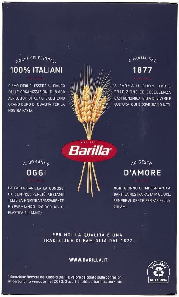 10x Barilla Pennette Rigate Italian Pasta No. 72. 500 g