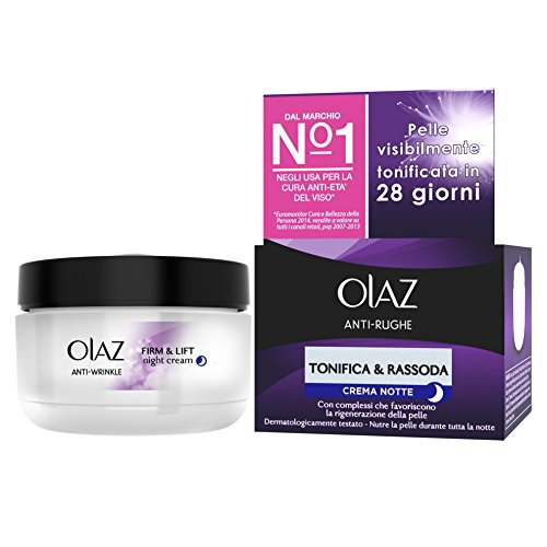 Olaz Olaz Anti-Rughe Tonifica e Rassoda Crema Notte Idratante Anti-Età, 50 ml
