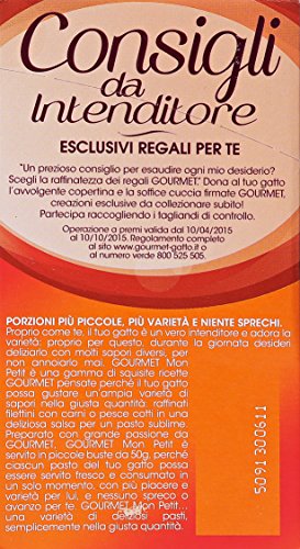 Gourmet Mon Petit, Cibo per Gatti, Piccole Porzioni in 3 Gusti (Anatra, Pollo, Tacchino) - 8 confezioni da 6 pezzi da 50 g [48 pezzi, 2400 g]