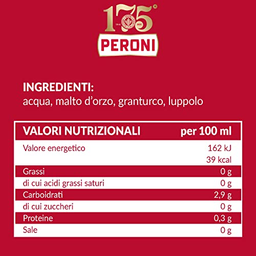 Peroni Birra Limited Edition, Cassa Birra con 15 Birre in Bottiglia da 66 cl, 9.90 L, Birra Lager con Malto 100% Italiano, Gusto Moderatamente Amaro, Gradazione Alcolica 4.7% Vol