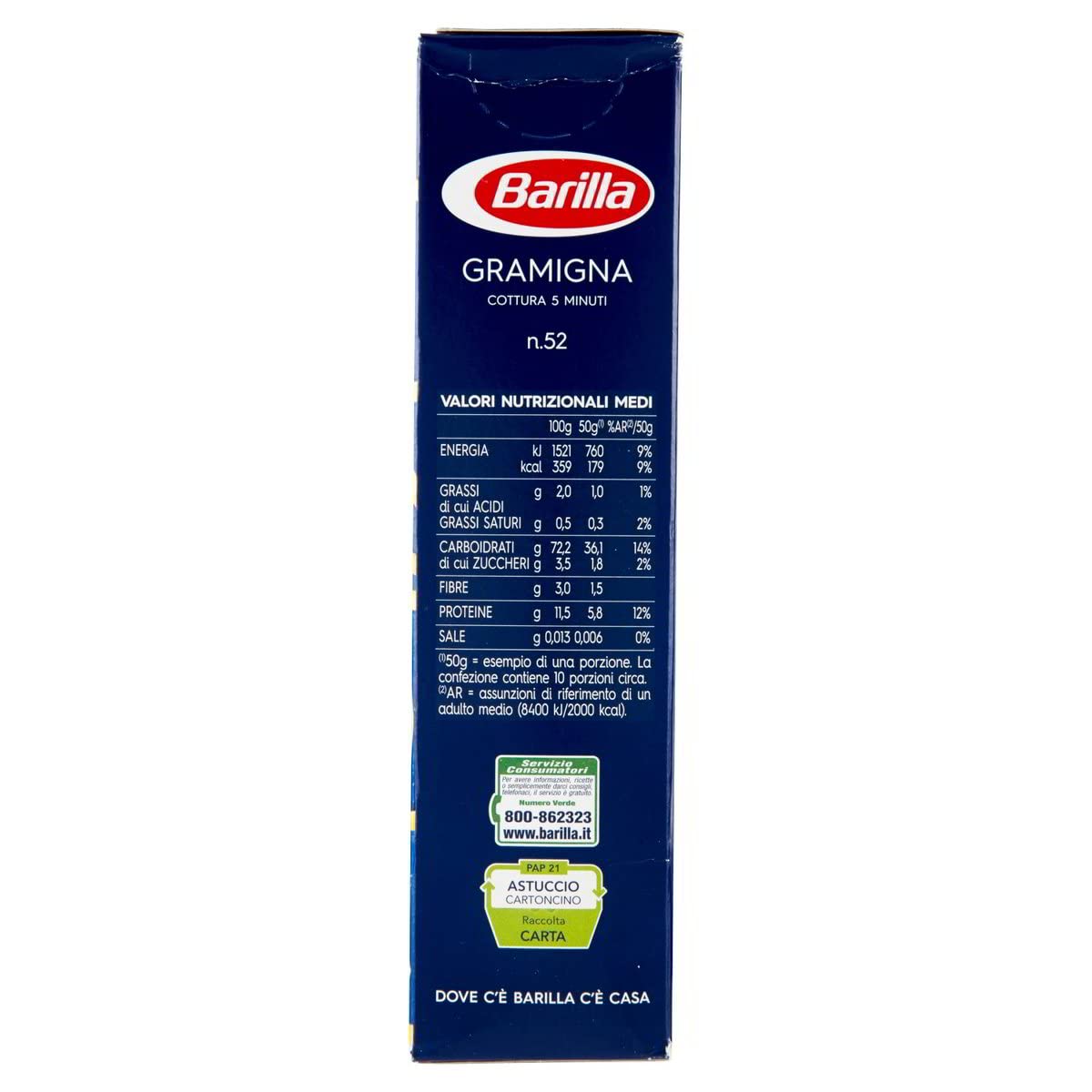 10 x Barilla Gramigna Italian Pasta No. 52 500 g